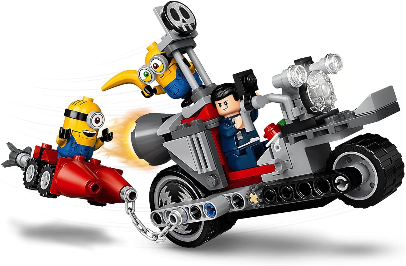 LEGO 75549 Minions Unstoppable Bike Chase Construction Toy with Gru, Bob and Stuart Minion, Movie Gift Idea for Girls and Boys Ages 6 and Up