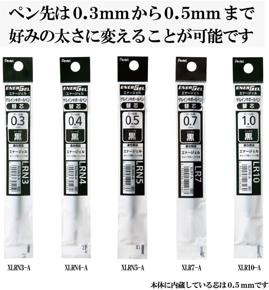 Pentel BLN2005WZ EnerGel Ink Ballpoint Pen, 0.02 inches (0.5 mm), Warm Silver Shaft