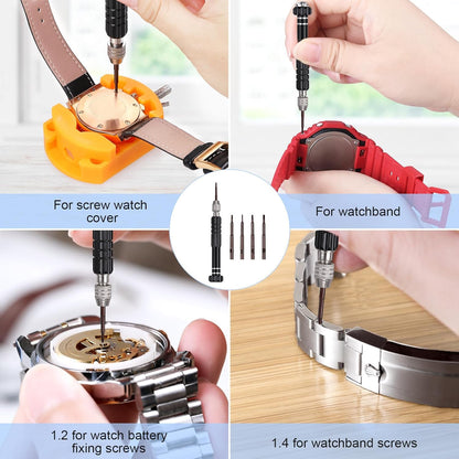JOREST Watch Battery Replacement Kit, Watch Repair Screwdriver, Watch Band Replacement tool, Watch Wrench Back Remover, Watch Case Opener, Watch Back Remover Holder, Spring bar, Tweezers