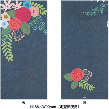 Midori 20563006 Gasagasa Envelope Bouquet Pattern