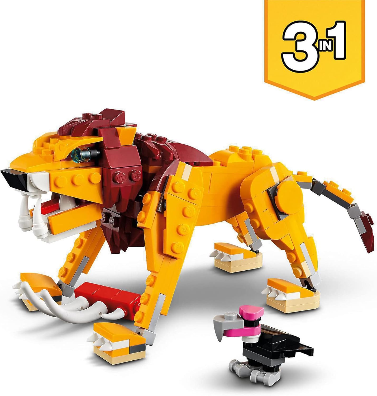 LEGO 31112 Creator 3 in 1 Wild Lion, Ostrich, Warthog, Animal Figurines Toy for Children from 7 Years