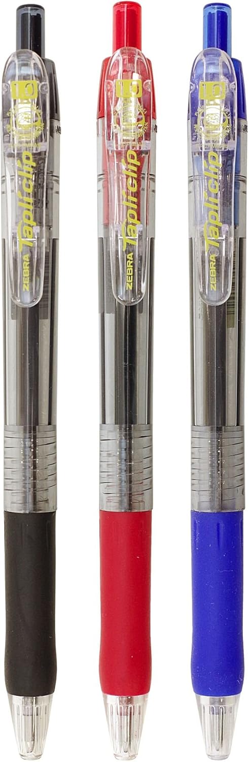 ZEBRA Tapli Clip Ballpoint Pen - 1.0 mm - Black Body - Black Ink