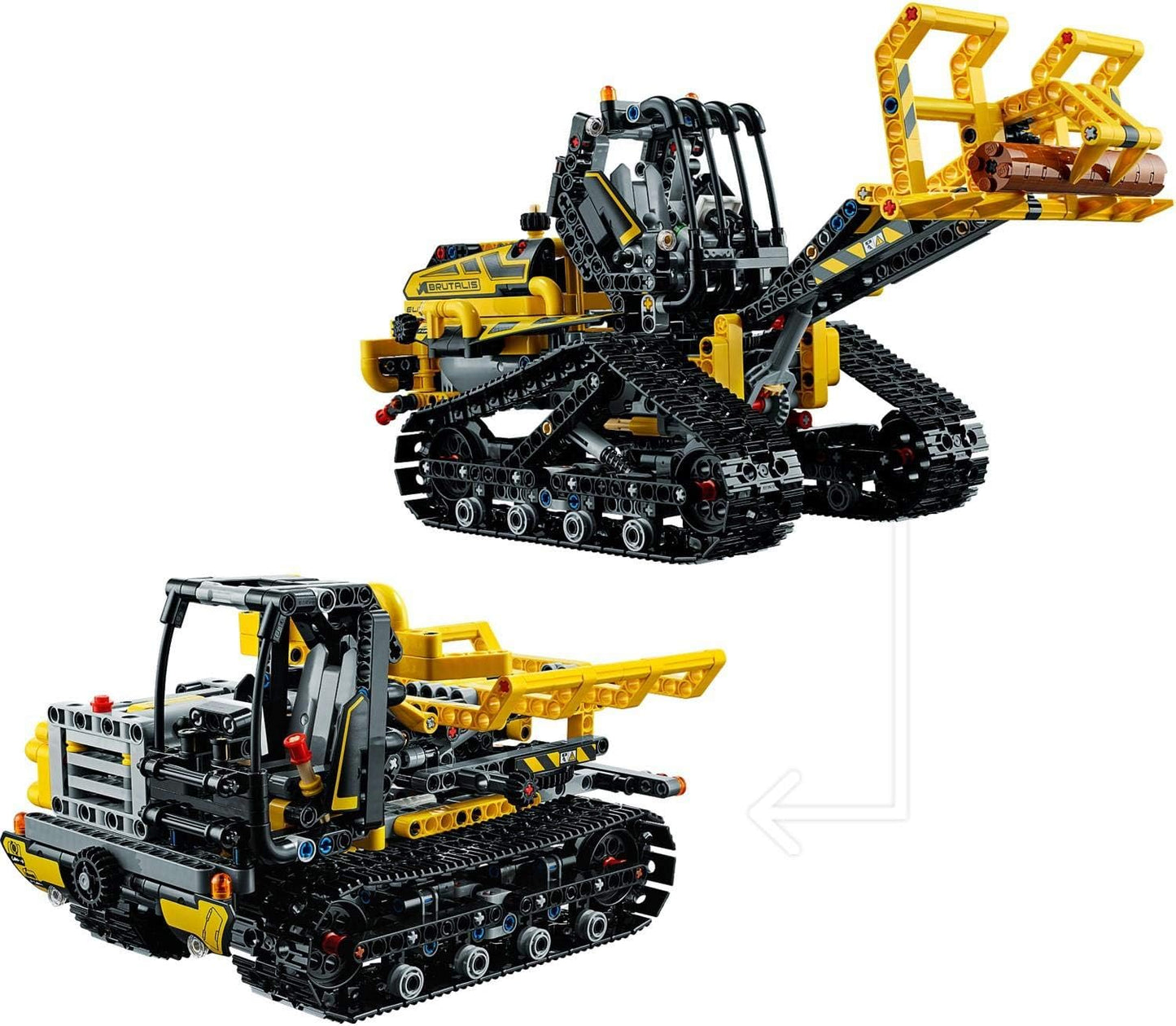 Technic Tracked Loader Excavator Construction Toy Vehicle, 2 in 1 Model, Tracked Dumper, Kids Digger Toys