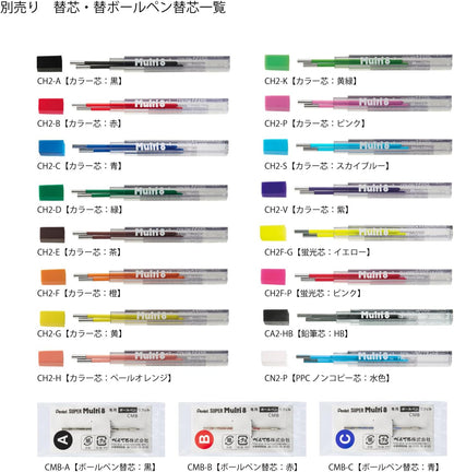 Pentel Pencil Lead Holder and Lead Set, Multi 8 Set (PH802ST)