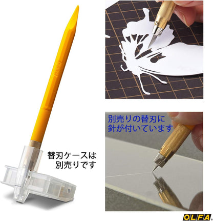 OLFA Japan-Designer's knife Yellow with 5 blades 216BSY made in Japan,
