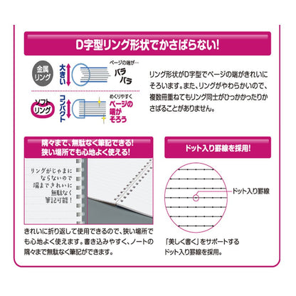Kokuyo Soft Ring Notebook dot-Filled Borders semi B5 Blues -SV301BT-B [5 Books]