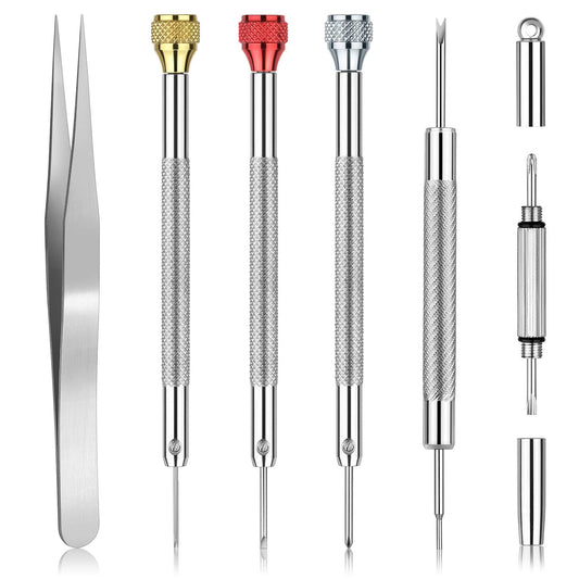 JOREST Watchmaker Precision Screwdriver Set, Eyeglass Repair Tool Kit, Mini Screwdriver Set for Watch/Glasses/Jewelry Repair with Phillips&Flathead&Hex Screwdrivers, for Opening Watch Back Case