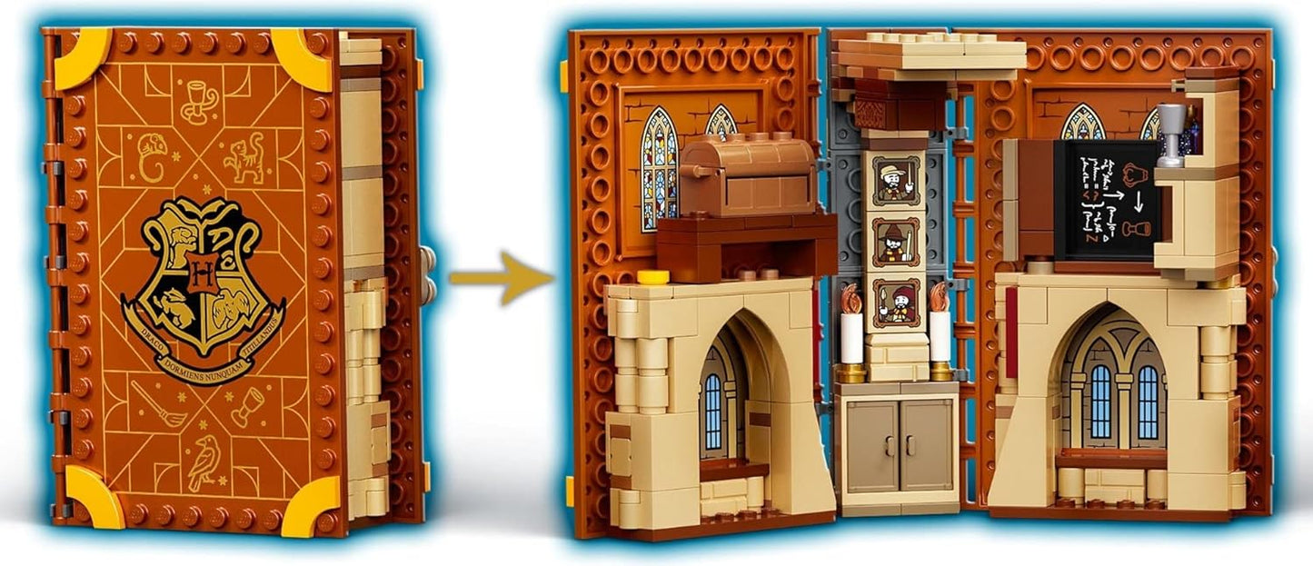 LEGO 76382 Harry Potter Hogwarts Moment: Transfiguration Class Building Set, Collectible Book Toy, Travel Case, Portable Playset