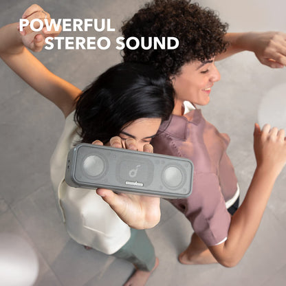 Anker Soundcore 3 Bluetooth スピーカー IPX7 防水 チタニウムドライバー デュアルパッシブラジエーター BassUpテクノロジー アプリ対応 イコライザー設定 USB-C接続 24時間連続再生 PartyCast機能 お風呂 プレゼント ギフト グレー
