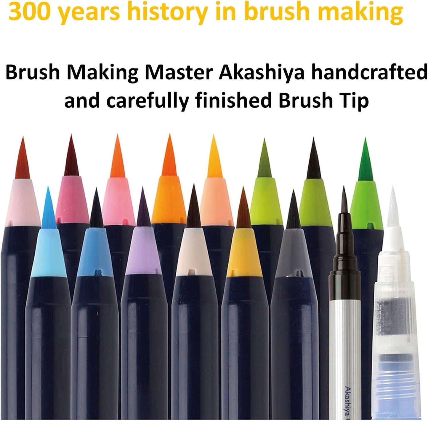 Akashiya Watercolor Brush [Aya] Pale Japan's Traditional Colors - CA350S-02