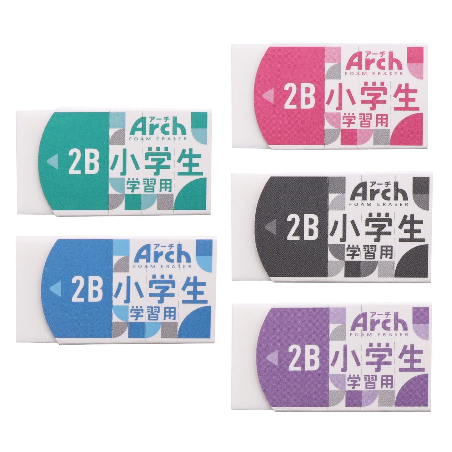 Sakura Craypas RAF100G-5P Eraser, Arch for Elementary School Students, 5 Pieces