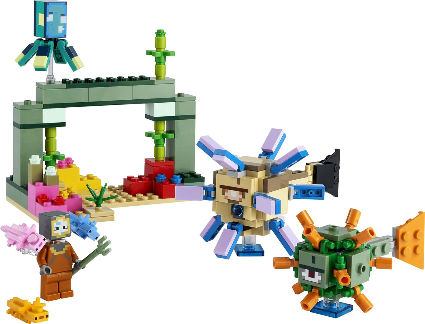 LEGO Minecraft The Guardian Battle 21180 Building Kit; Underwater Adventure Playset; Great Gift for Kids Aged 8+
