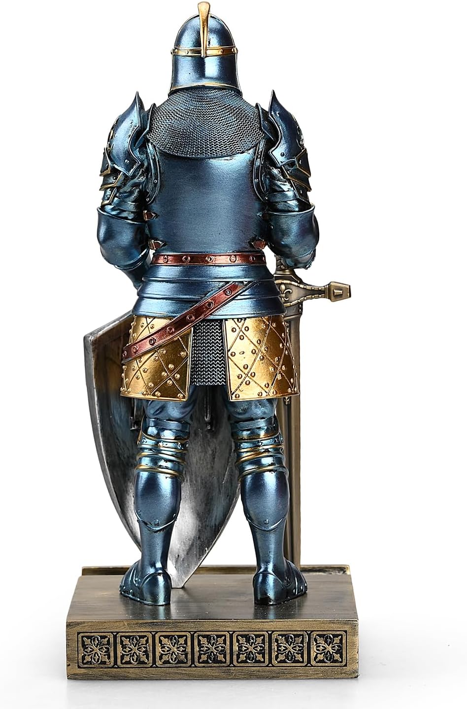 HDMbigmi King's Guard Ornament Knight Statue for Desk, Desktop Accessories Pen Holder Pen Stand Paperweight for Office and Home (Blue)