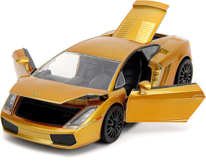 Fast & Furious Fast X 1:24 Gold Lamborghini Gallardo Die-Cast Car, Toys for Kids and Adults