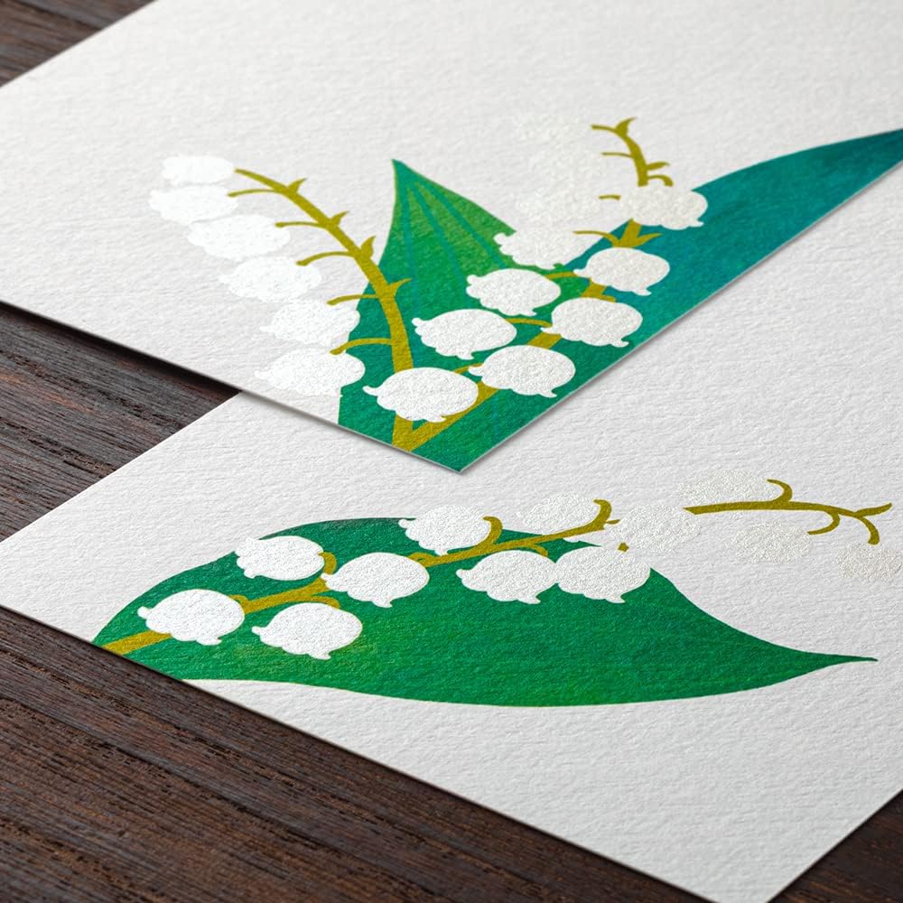 Midori 88688006 Postcard Notes, Paper Series, Summer Letter, Silk, Suzuran Pattern