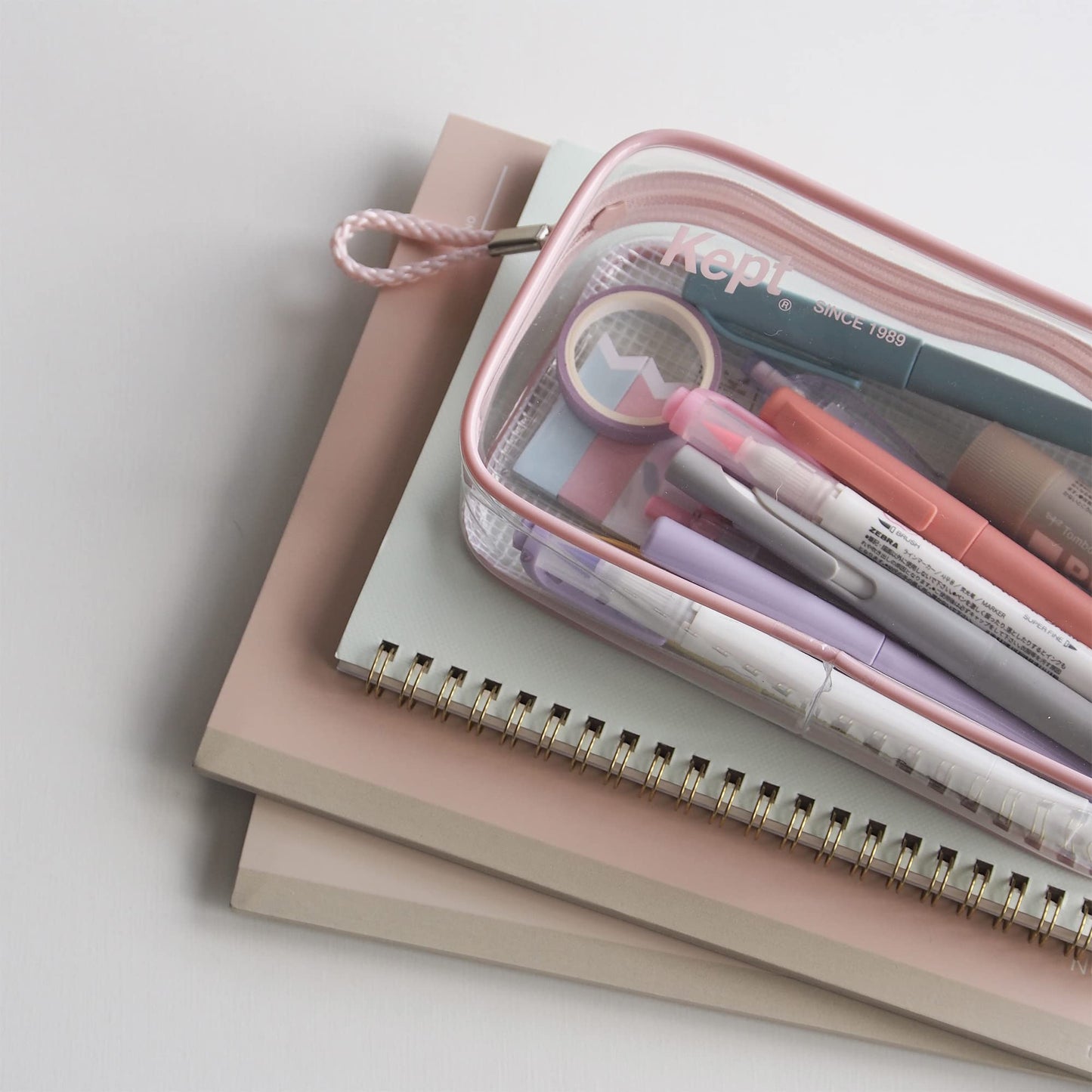 Raymay Fujii KPF Pen Case, Kept Clear Pen Pouch, Light Gray