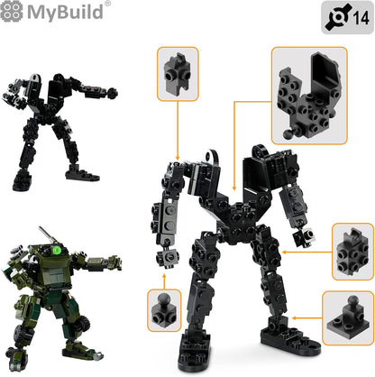 MyBuild Mecha Frame Armed Forces 7002 - Ajax Mech and Army Vehicle Building Toy Military Themed Builing Brick Set