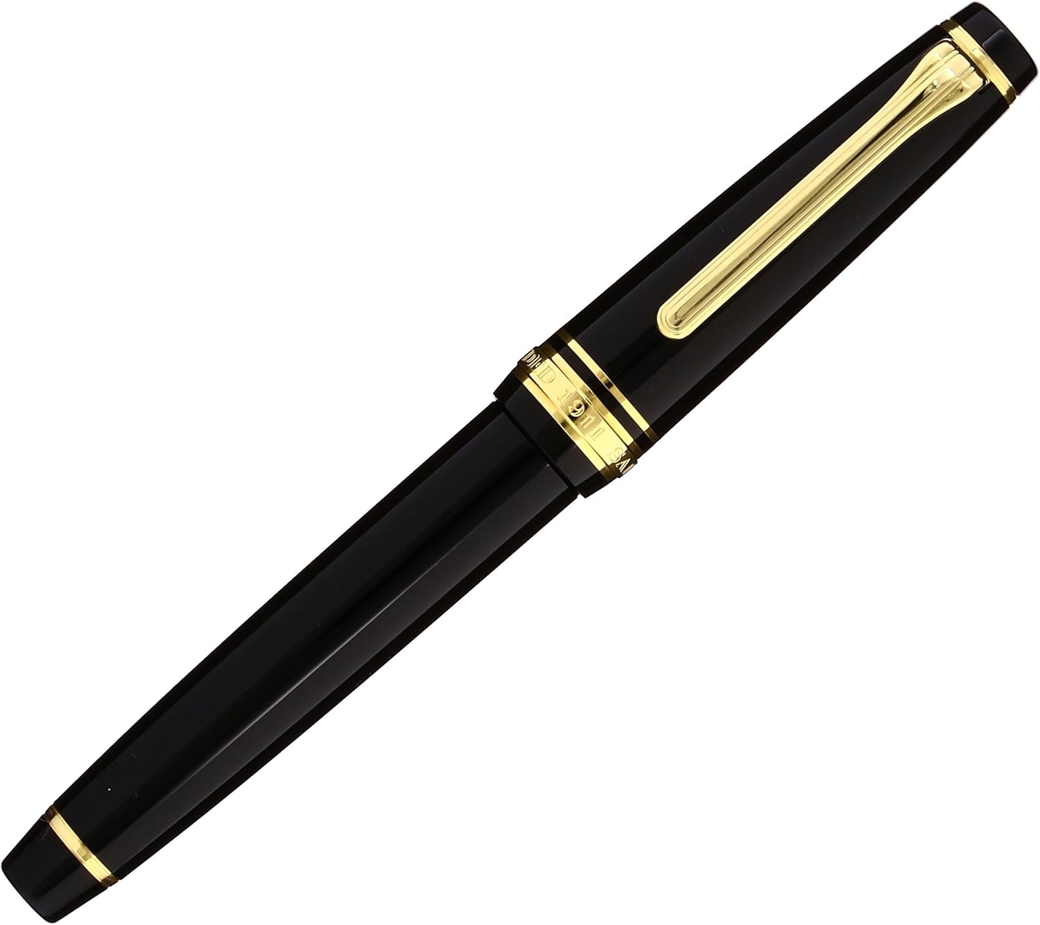 Sailor Fountain Pen, Professional Gear Slim Gold Black Fine Point 11-1221-220, main image