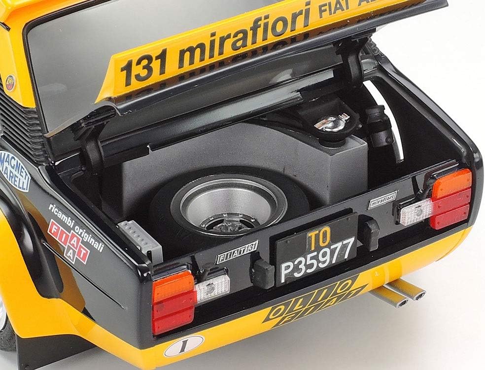 Tamiya 20069-000 300020069 Fiat Vehicle 1:20 131 Abarth Rally Olio, Faithful Replica, Making, Plastic, Crafts, Hobby, Gluing, Model kit, Assembly, unpainted, Blue/Yellow, Mittel