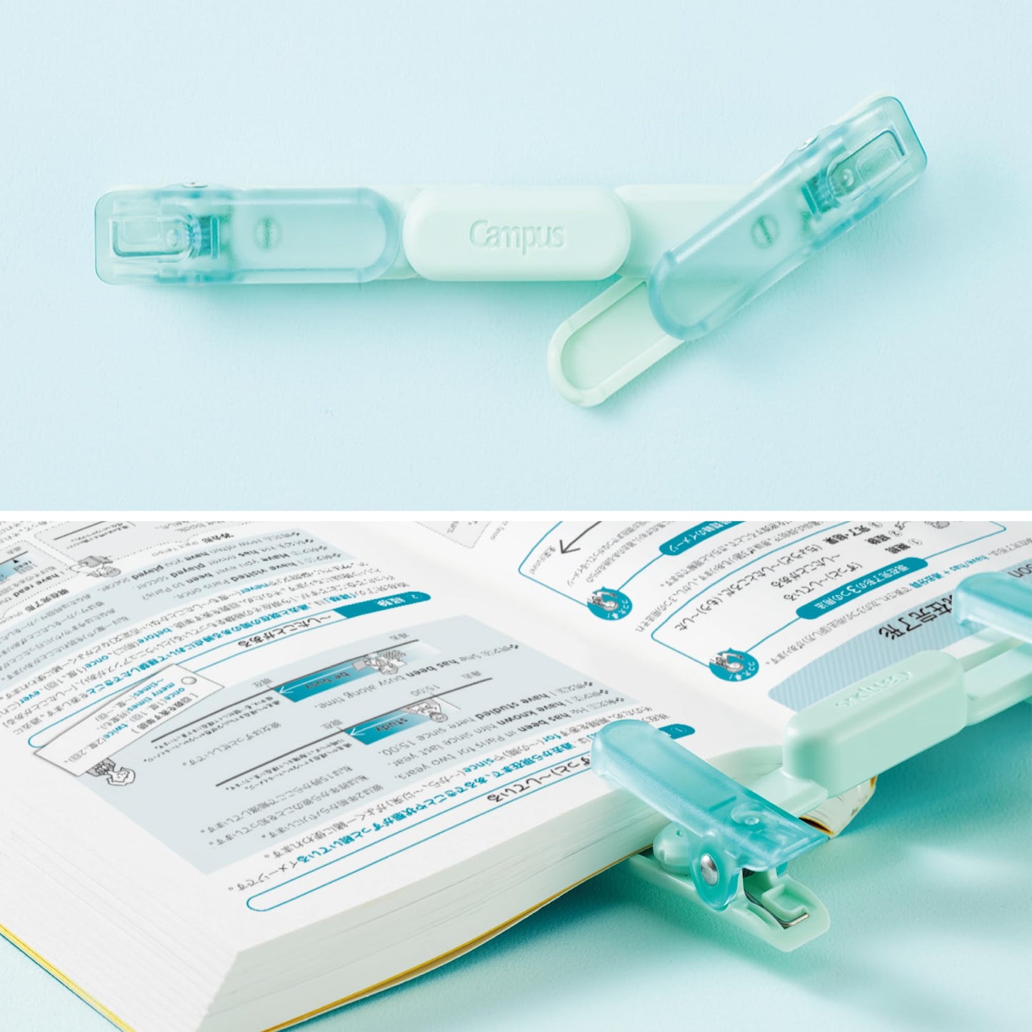 Kokuyo Campus AMBC-H01G Bookclip, Portable Like a Pen, Green