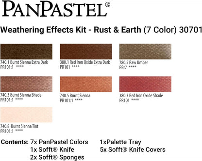 PanPastel Artist Pastels by Golden, Rust & Earth Set, 7 Color, Professional Artist Pastels, Unique Pan Format (Cake-Like)