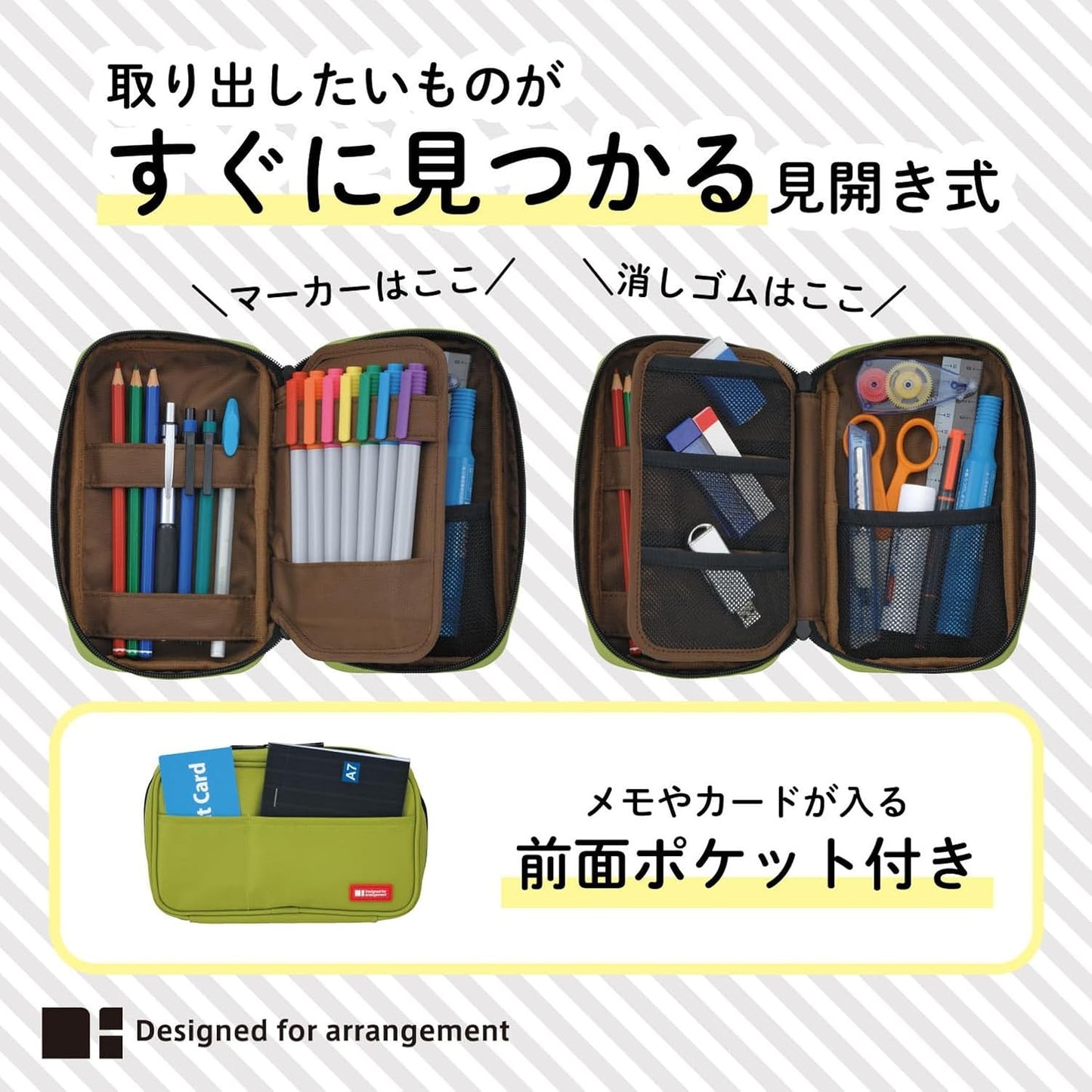 LIHIT LAB Large Capacity Zipper Pencil Case For School Office College, Big Capacity 4 Compartments Pencil Bag Holder Adults Teen Boys Girls, Travel Cosmetics Storage, Orange (A7551-4)