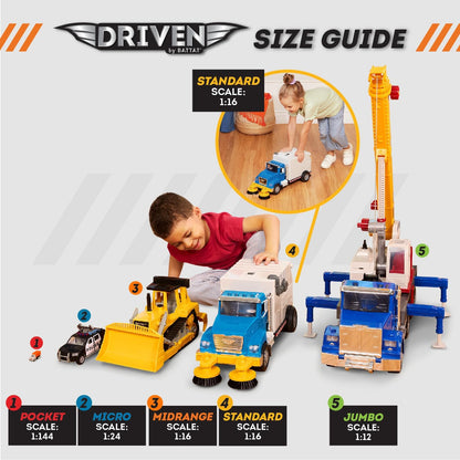 Driven by Battat ??? Large Toy Recycling Truck For Kids ??? Toy City Vehicle ??? Lights & Sounds Toy Truck ??? Movable Parts ??? 3 Years + ??? Standard Green Recycling Truck