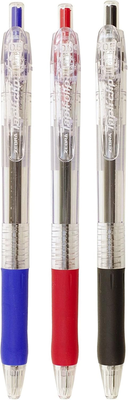 ZEBRA Knock Oil-Based Ink Ballpoint Pen, TapliClip, 0.5, Blue Ink
