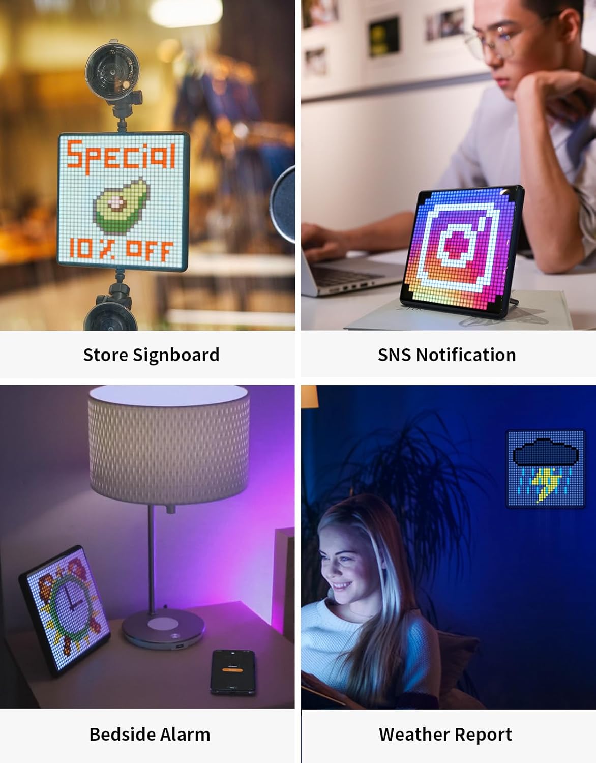 Divoom Pixoo-Max Pixel Display, APP Cellphone Control Display with 32 X 32 Programmable LED Screen for Home Decoration, Business Advertisement