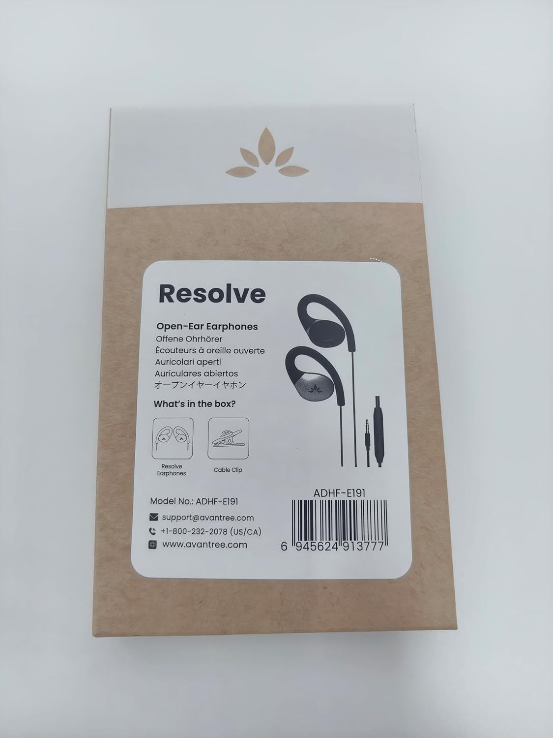 Avantree Resolve - AUX 3.5mm Wired Open-Ear Earbuds & in-Line Volume Control, Designed for Small - Medium Ears, Compatible with Traditional 3.5mm AUX Phones Tablets PC, Corded Headphones with Ear Hook