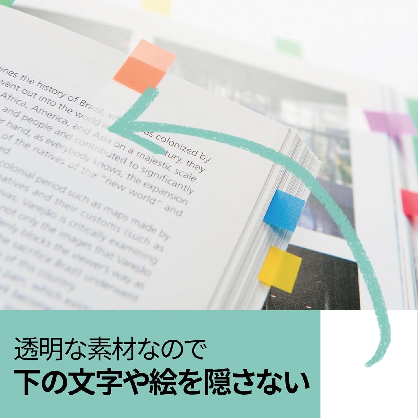 Sumitomo Post-it Jobe transparent slim heading (mixed color) 44mm ?� 6mm 680MSH [1 set]