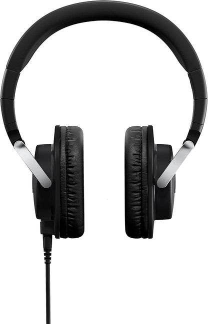 YAMAHA HPH-MT8 Studio Headphones - Foldable high-end Headphones with 3 m Cable (Smooth) and 1.2 m Coiled Cable with 6.3 mm Standard Stereo Adapter Plug, in Black