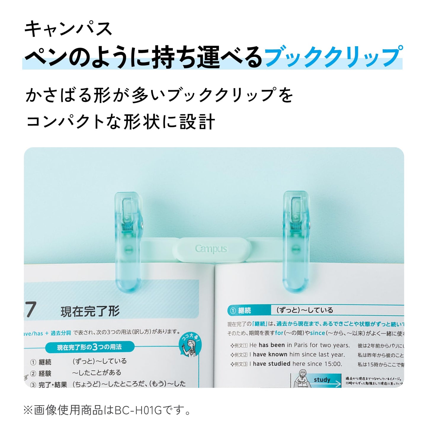 Kokuyo Campus AMBC-H01G Bookclip, Portable Like a Pen, Green