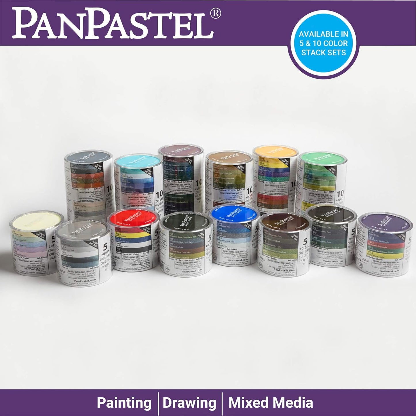 PanPastel Artist Pastels by GOLDEN, Extra Dark Shades Set, 5 Color, Professional Artist Pastels, Unique Pan Format (cake-like)