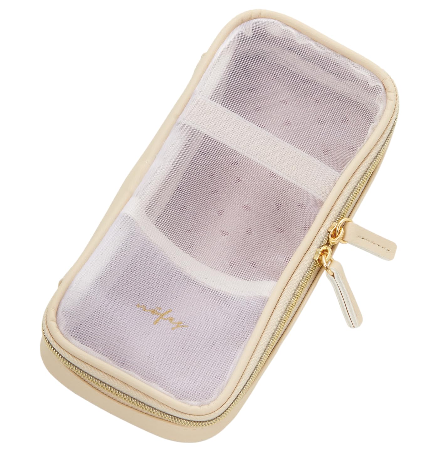 Raymei Fujii NSF1221W Nofesu Round Mesh Vanilla White Pen Case