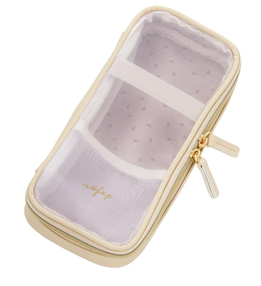 Raymei Fujii NSF1221W Nofesu Round Mesh Vanilla White Pen Case