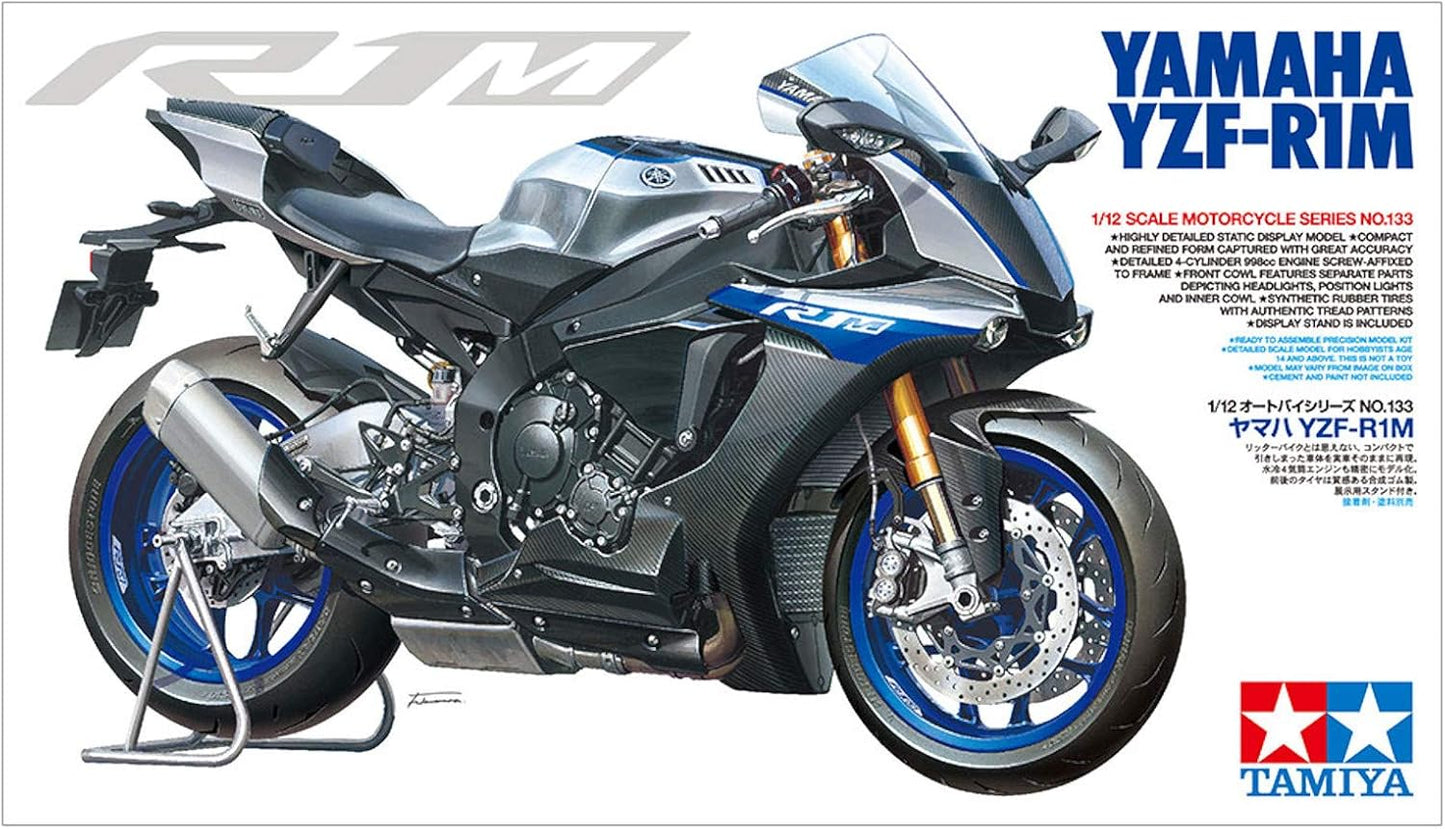 Tamiya 14133 1/12 Yamaha YZF-R1M Motorcycle Plastic Model Kit