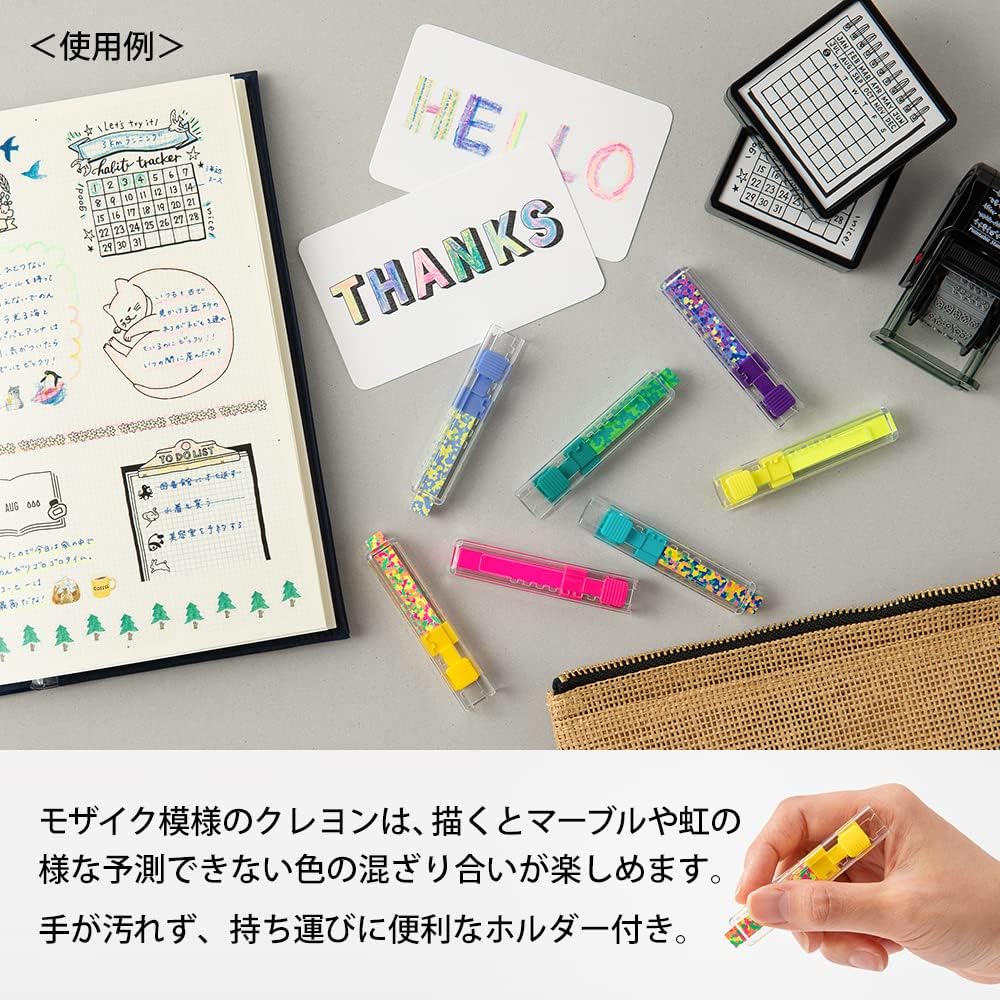 Midori Crayons Decorative Crayons Rainbow 38112006 (Pink x Light Blue)