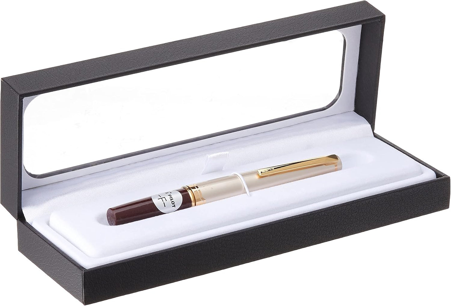 PILOT E95s Fountain Pen, Ivory Barrel with Gold Accents, Fine Nib, Blue Ink (60840), Burgundy/Ivory with Gold Accents