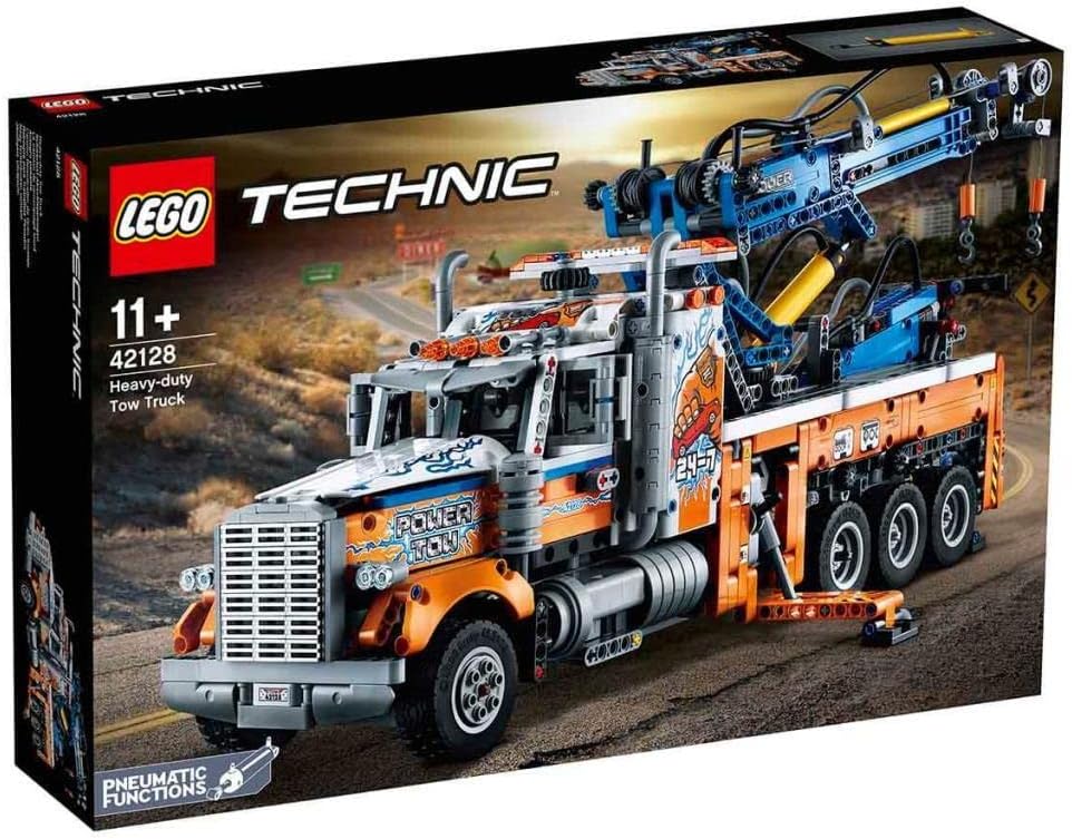 LEGO 42128 Technic Heavy-Duty Tow Truck with Crane Toy for Boys & Girls with Mechanical Functions, Model Building Set, Engineering for Kids Series