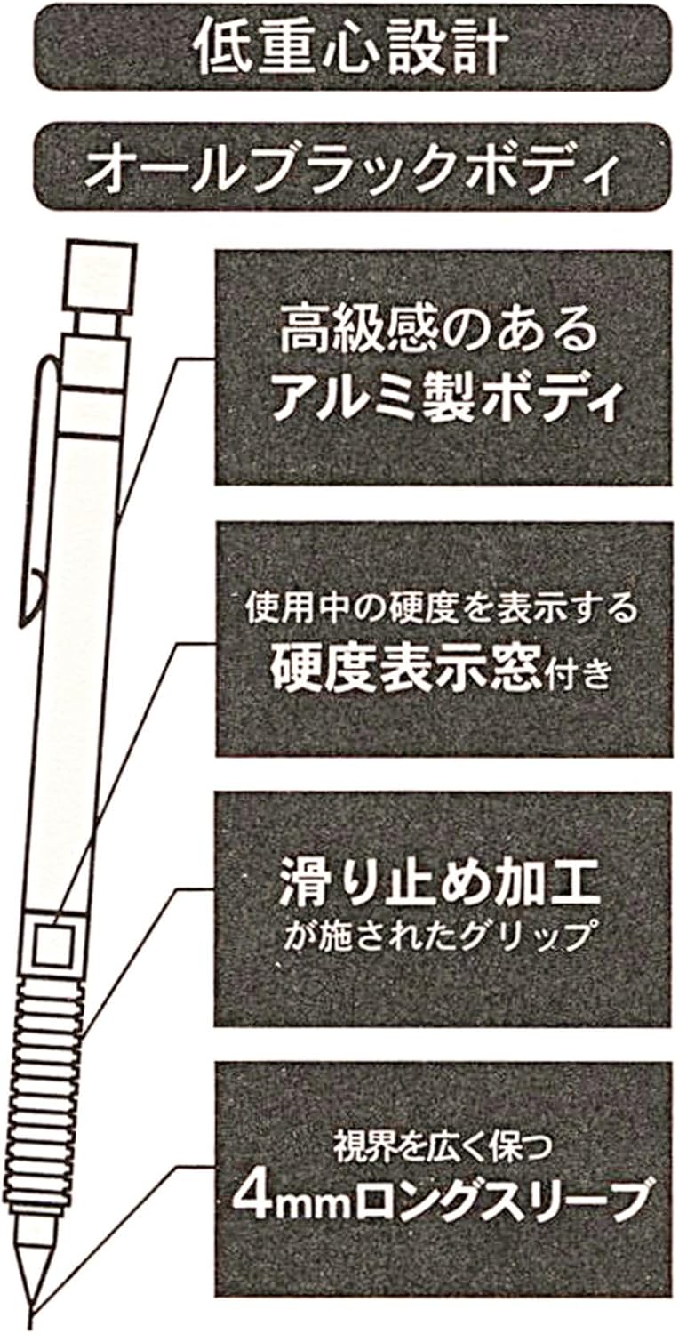 Staedtler 925 35-20B Mechanical Pencil, 0.08 inch (2 mm), Drafting Mechanical Pencil, All Black