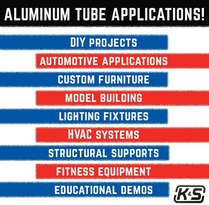 K & S K&S 83062 Round Aluminum Tube, 5/16" OD x 0.049" Wall x 12" Long, 1 Piece, Made in The USA