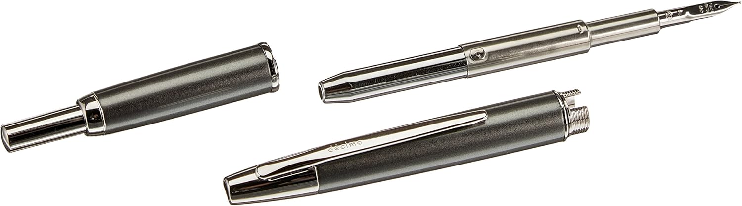 PILOT Fountain Pen Capless Decimo, Dark Gray Myca Body, M-Nib, detail image