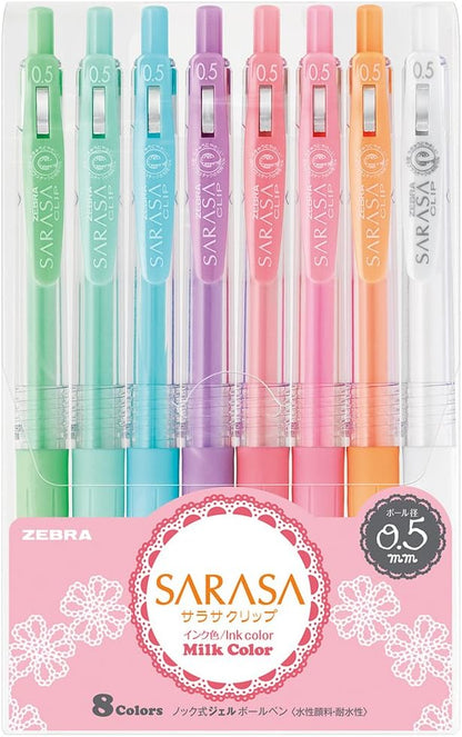 ZEBRA Sarasa Clip 0.5mm Ballpoint Pen – 8 Color Set