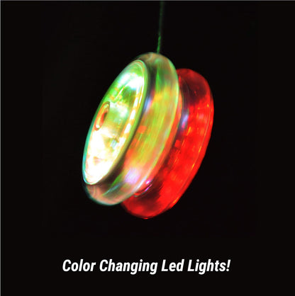 Yomega Spectrum ??? Light up Fireball Transaxle YoYo with LED Lights for Intermediate, Advanced and Pro Level String Trick Play + Extra 2 Strings & 3 Month Warranty (Clear)