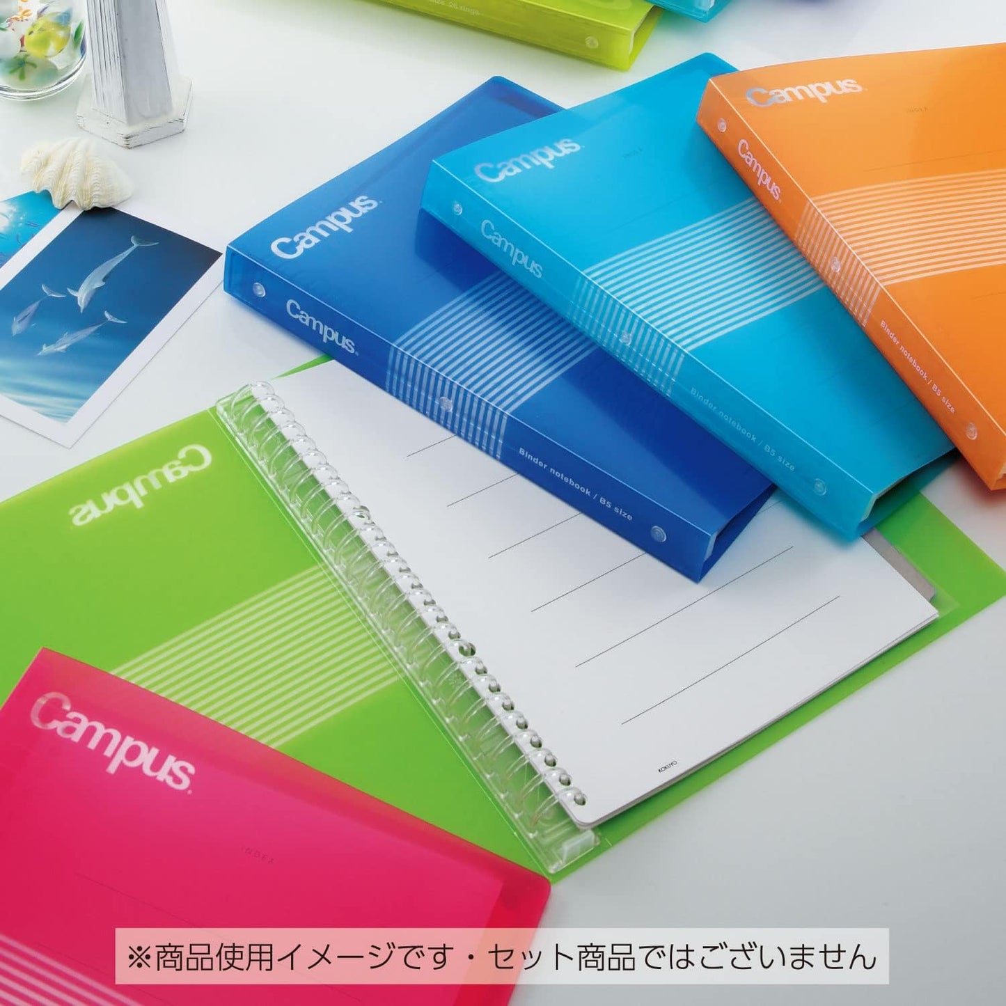 KOKUYO Campus B5 Slide Binder Notebook with 5 Tab Dividers, PP Cover, 26 Hole, 100 Sheets Capacity, Light Blue, Japan Import (RU-P334NLB)