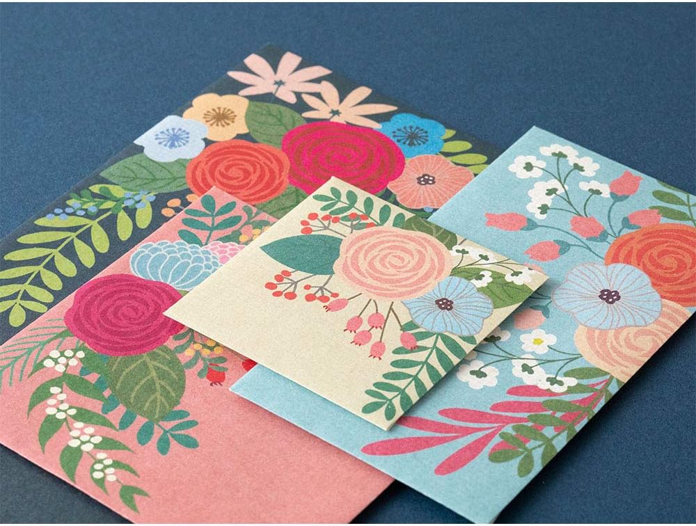Midori 20563006 Gasagasa Envelope Bouquet Pattern