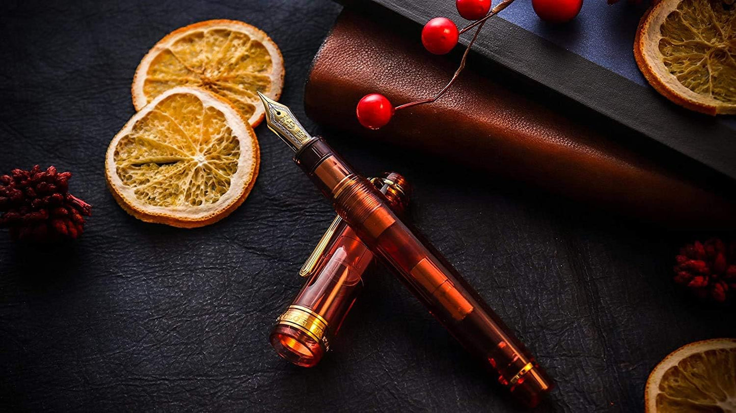 WANCHER Exclusive Sailor Original Professional Gear Hawaiian Ripe 21K Gold Fountain Pen [One-char Special Production] (F, Fine) front view