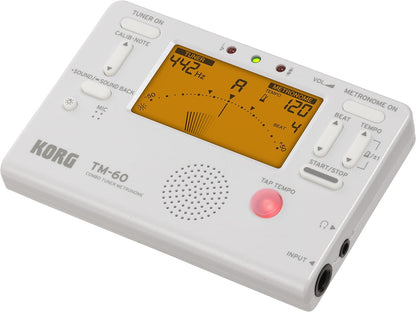 KORG KO-TM60WH TM-60 Combo Tuner Metronome with LED Screen, White