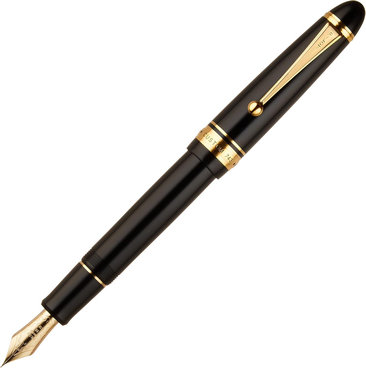 PILOT Custom 743 B SF Fountain Pen, Black, FKK3000RBSF, main image